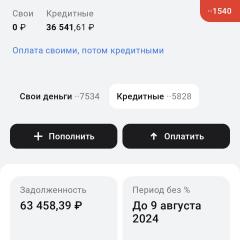 Вот моя на данный момент задолженность